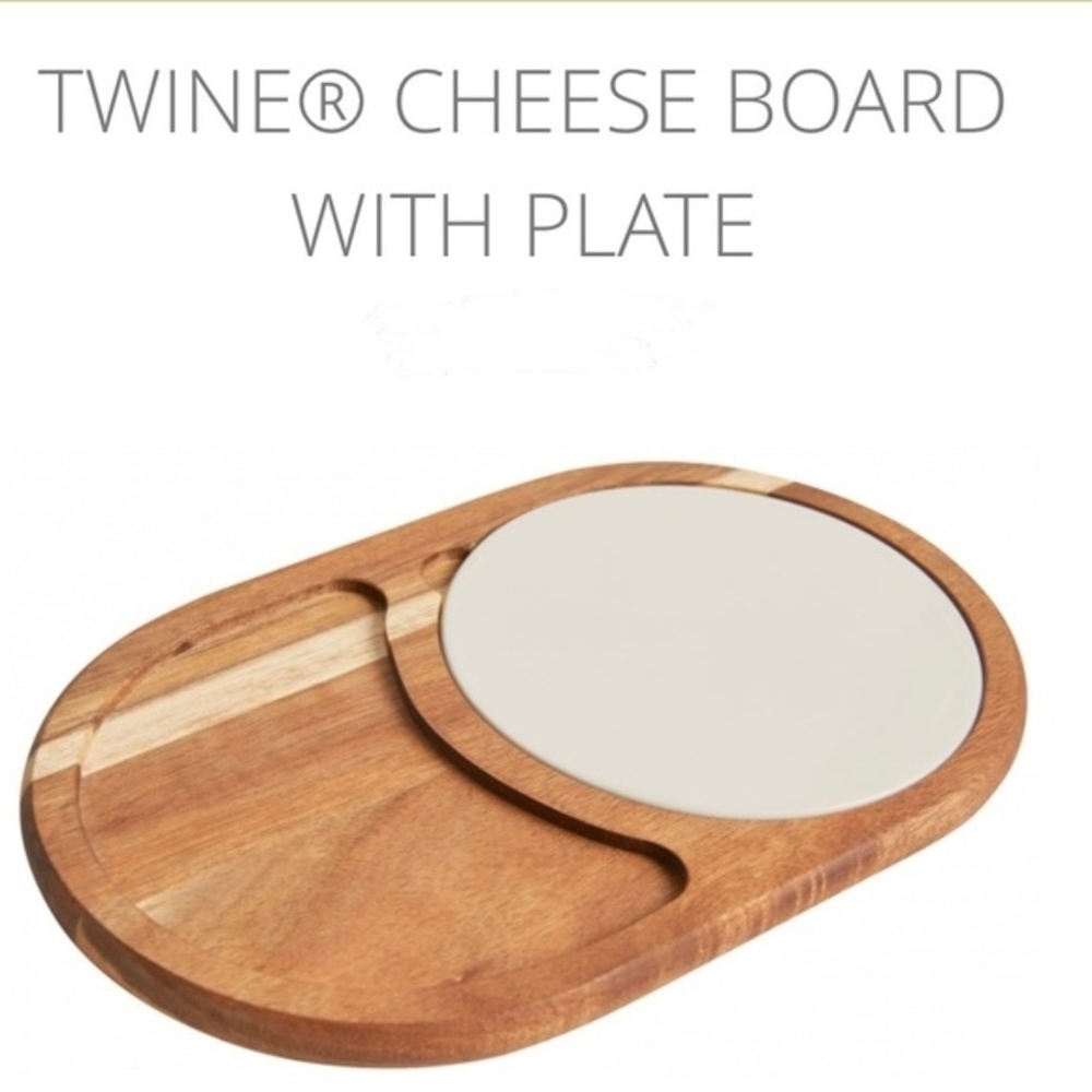 Twine Cheese Board with Ceramic Plate Charcuterie Serving Board